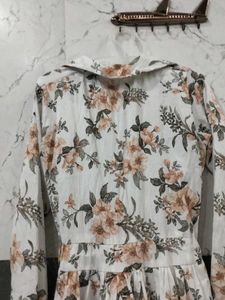 Floral Print Long Sleeve Midi Dress
