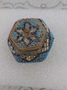 Ornate Beaded Rhinestone covered Kumkum Box