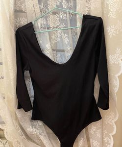 Ribbed Black bodysuit