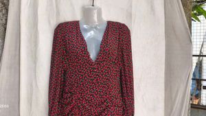 I. Chic Red Floral Print Mini Dress
