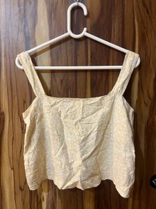 Cute Yellow Floral Camisole Top