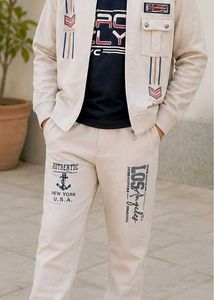 Retro Style Beige Jacket with T shirt set