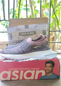 Comfortable Pink &amp; Grey Knit Slip-on Sneakers