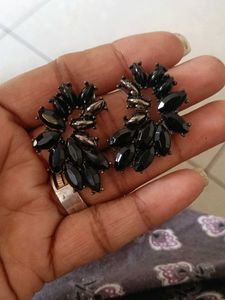 Elegant Black Gemstone Earrings