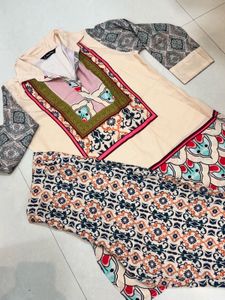 Modern - Silk Blend Printed Kurta & Pant Set