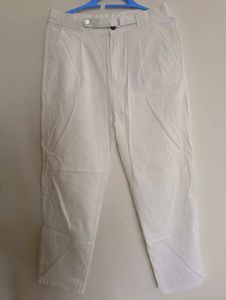 Classic White Belted Trousers