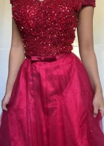 Stunning Red Sequin Evening Gown