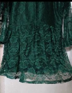 Elegant Green Lace Tunic Top