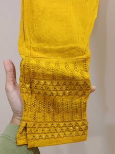 Ethnic Dress with Yellow Leggings