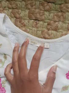 White Embroidered Tiered Gown