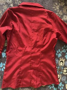 off duty red office shirt