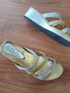Sparkling Gold &amp; Silver platform heels