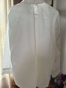 White Graphic Print Button-Up Shirt
