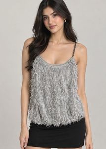 Fringe Chain Strap Cami Top