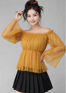 Stylish Korean Off Shoulder Net Top