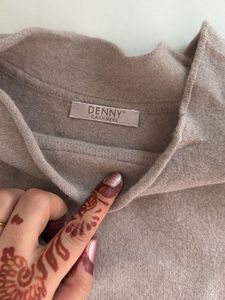 Elegant Beige Lace Trim Sweater
