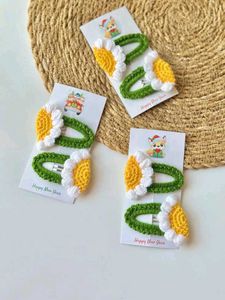 Handmade Crocheted Hair Clips