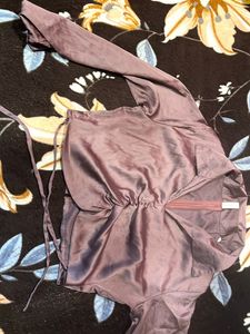 Elegant Satin Drawstring Top
