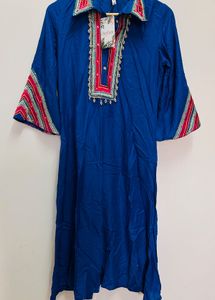 Vibrant Blue Embroidered Kurta Set