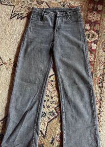 Grey Wide Leg Jeans
