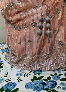 Embellished Peach Lehenga