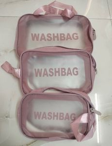 3 Transparent Wash Bags