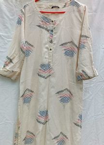 Vintage Fern Print Cotton Kurta
