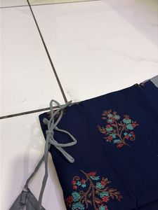 Stylish Grey Kurta Set with Navy Blue Dupatta