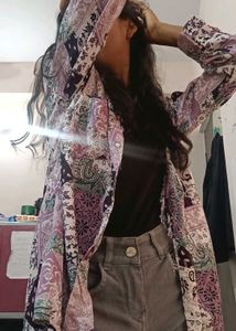 any 1 Patchwork Print shrug type shirt