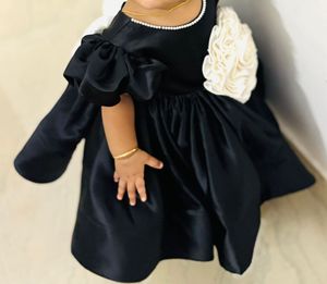 Elegant Black Puff Sleeve Dress