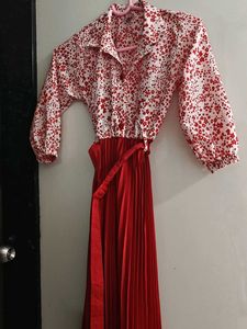 Red Floral Dress - 30 inches chest size
