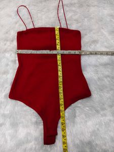H&amp;M Red Spaghetti Strap Bodysuit