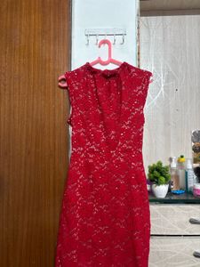 Stunning Red Lace Sheath Dress