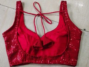 Sparkling Red Sequin Blouse