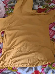 Mustard Yellow Button-Up Tunic with Embellishment