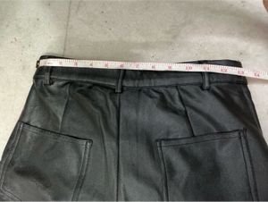 Black Faux Leather Wide-Leg Pants | Size 28