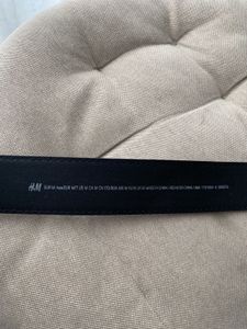 H&amp;M Classic Black Belt with Gold Buckle