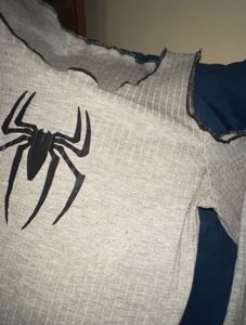 🕷️Spiderman Graphic Cold Shoulder Top