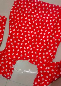 Red Heart Print kurti