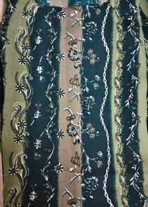 Green Striped Kurta Set with Dupatta