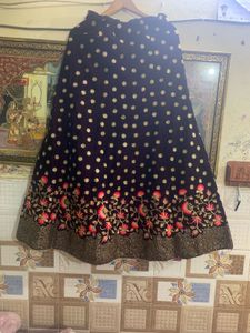 Elegant Black Velvet Lehenga Choli