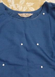 Blue Pearl Embellished Co-ord Set With Des