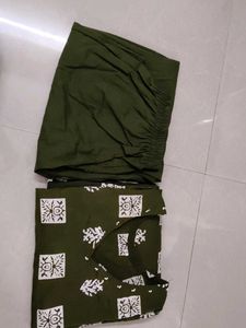Mehandi Green Cotton Kurta Set