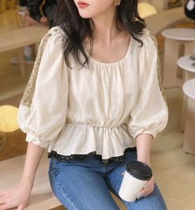 New with tag Chic Off-White Peplum Top