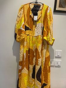 Vibrant Abstract Print Midi Dress