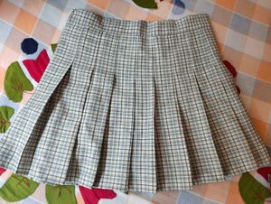 Plaid Pleated Mini Skirt