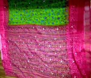Vibrant Saree with Intricate Embellishments