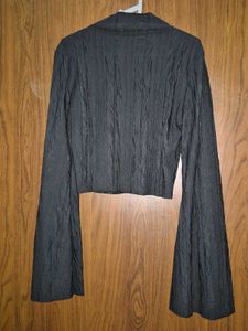 Brand new Savana Black Bell Sleeve Mock Neck Top