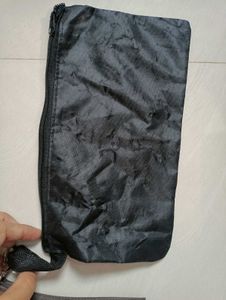 Black Pouch with Wrist Strap