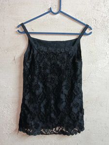 Girls Stylish Lace Cami Top Layered Black 🖤